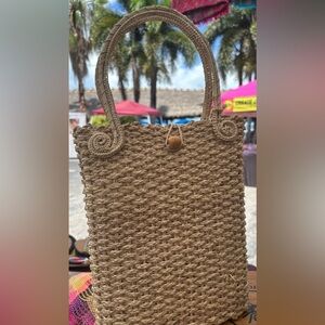 Handmade Natural Woven Tote Bag